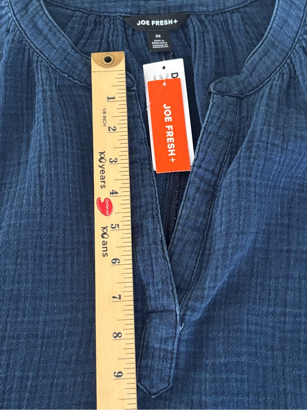 NWT Joe Fresh Women’s Size 2X Dark Blue V-Neck Tank 100% Cotton Casual Top - Picture 16 of 16